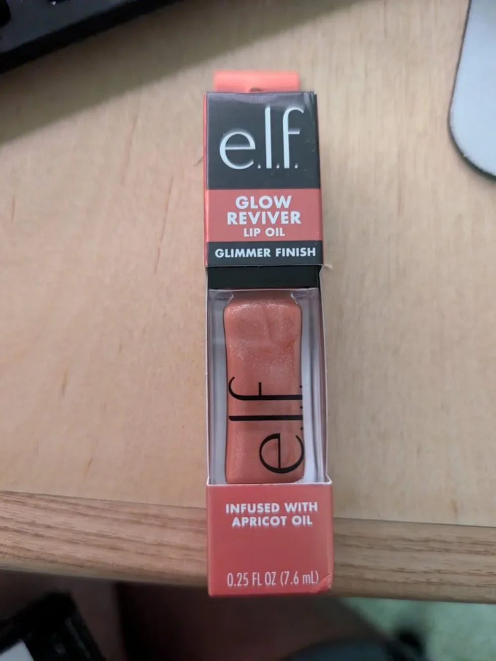 NIB e.l.f. Glow Reviver Lip Oil Glimmer Super Neutral High Shine Plumping 0.25oz